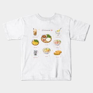 Vietnamese Foods Illustration❤️ 越南美食插畫 Kids T-Shirt